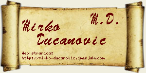Mirko Ducanović vizit kartica